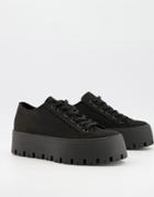 Asos Design Devoted Chunky Canvas Sneakers In Black