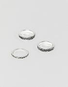 Designb Embellished Band Rings In Silver Exclusive To Asos - Silver