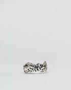 Designb Patterned Ring In Antique Silver - Silver