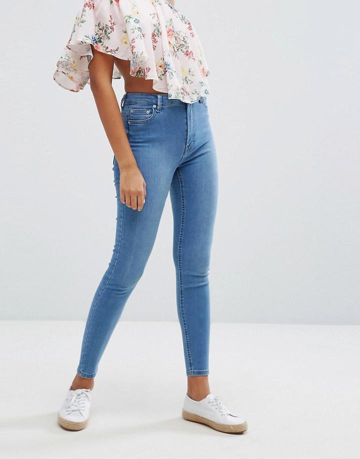 Bershka Skinny High Waist Jean - Blue