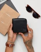 Fred Perry Pique Zip Around Wallet With Coin Pocket Black - Black