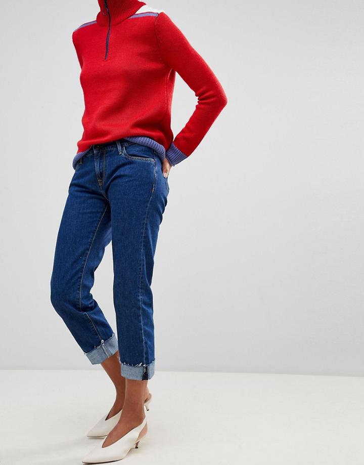 Pepe Jeans Betsie Low Rise Turnup Jeans-navy