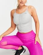 Puma Studio Yoga Ruched Tank Top In Heather Gray