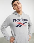 Reebok Training Vector Logo Hoodie In Gray-grey