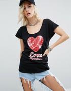 Love Moschino T-shirt With Graphic Logo - Black