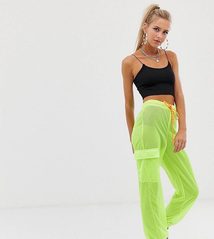 Reclaimed Vintage Inspired Jogger In Neon Mesh-green