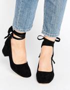 Kurt Geiger Treacle Tie Ankle Kitten Heel Shoes - Black