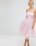 Hell Bunny Bandeau Tulle Dress - Pink