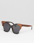 Vow London Handmade Cut Away Side Cat Eye Sunglasses - Bronze Glitter