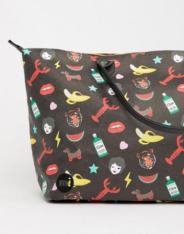Mi-pac X Tatty Devine Iconic Print Gym Carryall - Black