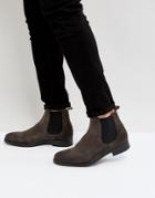 Selected Homme Oliver Suede Chelsea Boots In Gray - Gray