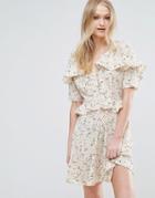 Influence Frill Detail Tea Dress - Cream