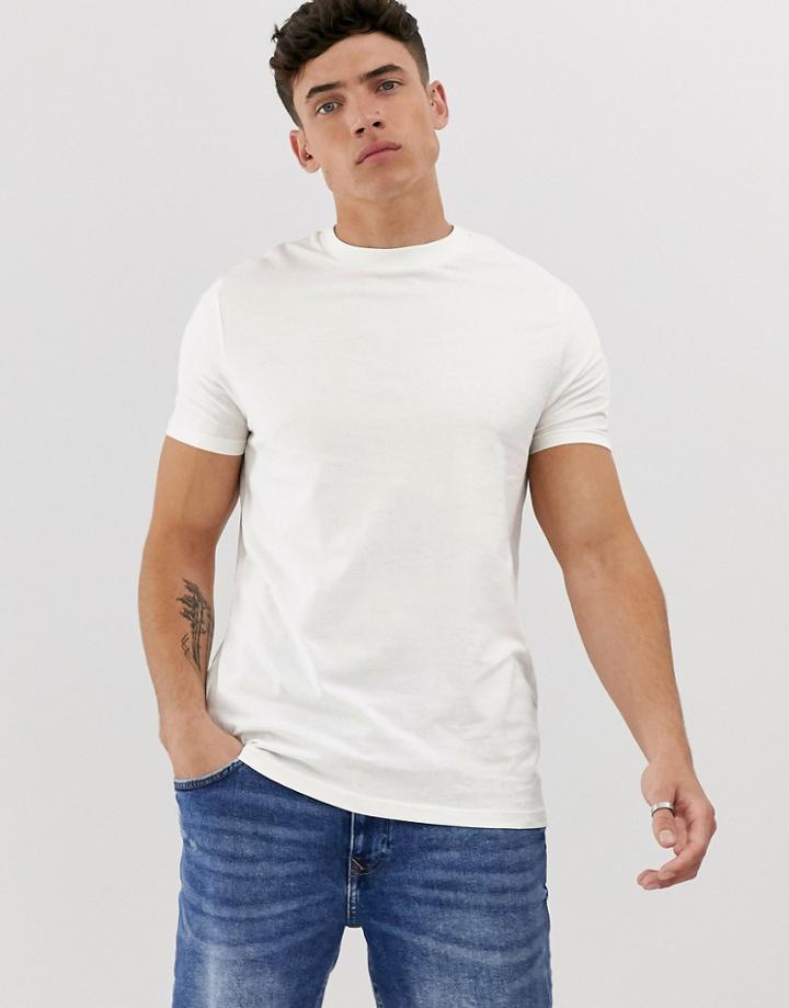 Asos Design Organic T-shirt With Crew Neck In Off White