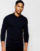 Armani Jeans Knitted Polo Shirt With Logo - Navy