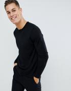 J.lindeberg Round Neck Merino Knitted Sweater In Black - Black