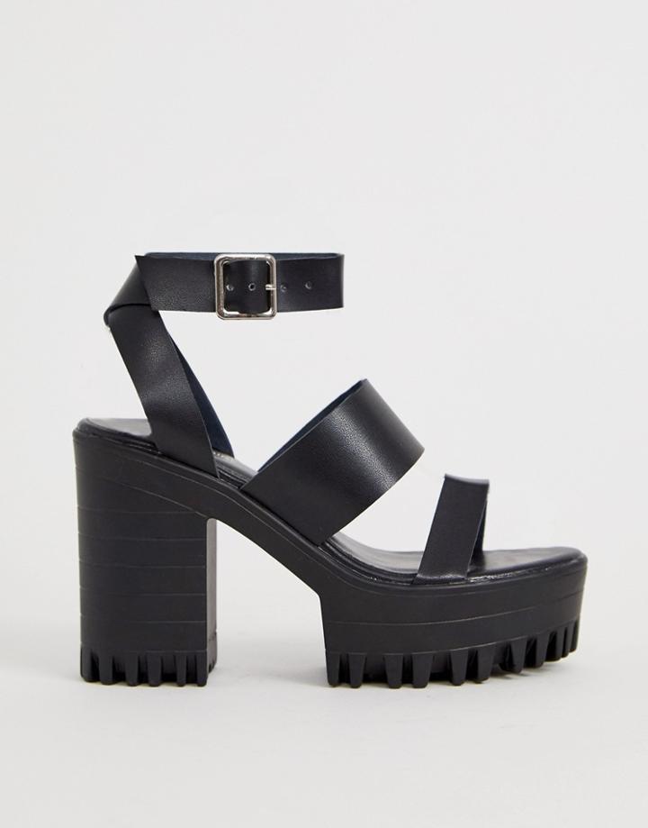 Public Desire Ibiza Chunky Strap Sandals - Black