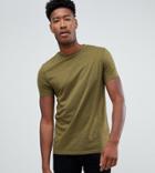 Asos Design Tall Organic T-shirt With Crew Neck In Green - Green