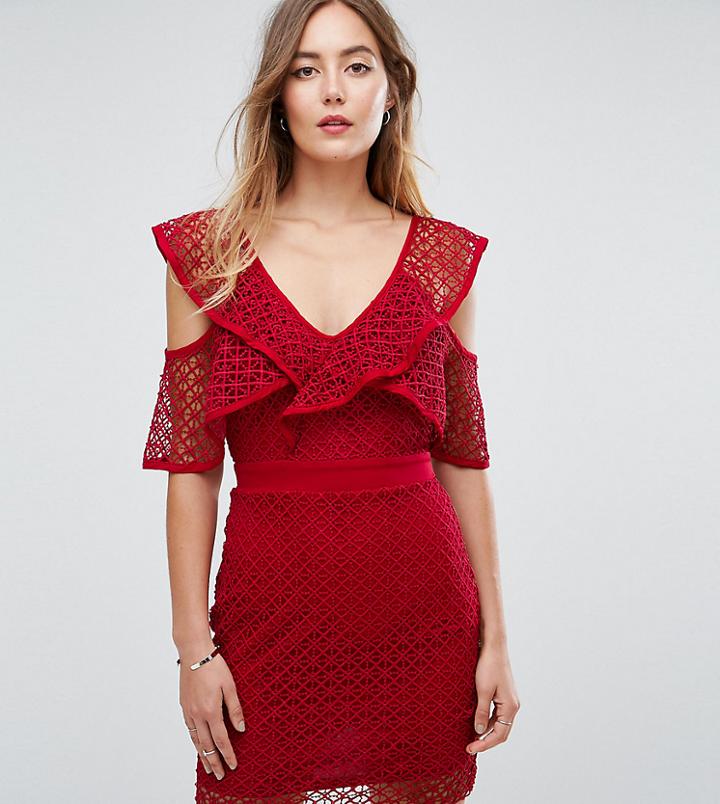 Missguided Tall Lace Sleeve Detail Mini Dress - Black