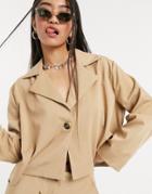 Native Youth Cropped Boxy Blazer - Part Of A Set-neutral