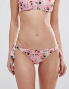 Seafolly Floral Tie Side Bikini Bottoms - Pink
