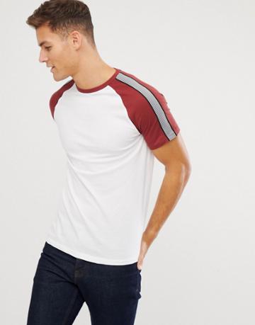 New Look Ringer T-shirt With Taping In Rust - Red