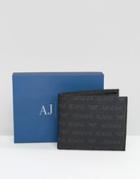 Armani Jeans All Over Logo Wallet - Black