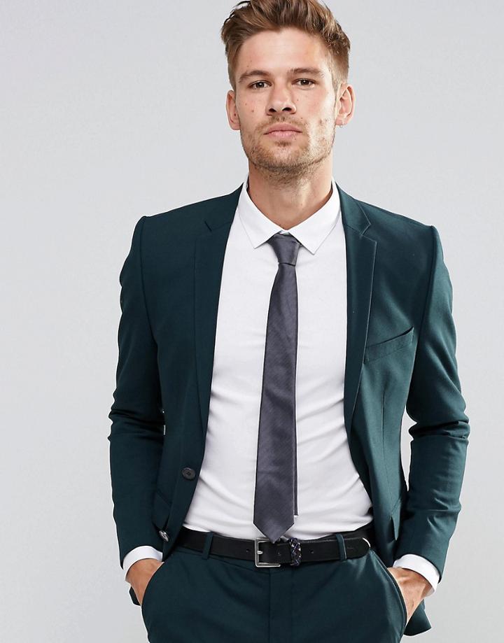 Selected Homme Suit Jacket In Superskinny Fit With Stretch - Bottle Green