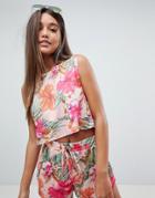 Asos Tropical Tank Co Ord Tee - Multi