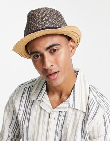 Boardmans Straw Trilby In Navy