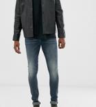 Asos Design Tall 12.5oz Super Skinny Jeans In Vintage Dark Wash Blue