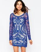 Goldie Skip A Beat Embroidered Dress - Blue