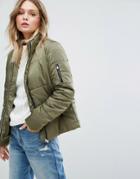 Jdy Quilted Padded Jacket - Green