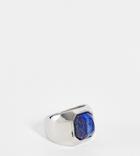 Reclaimed Vintage Inspired Signet Ring With Lapis Stone In Silver