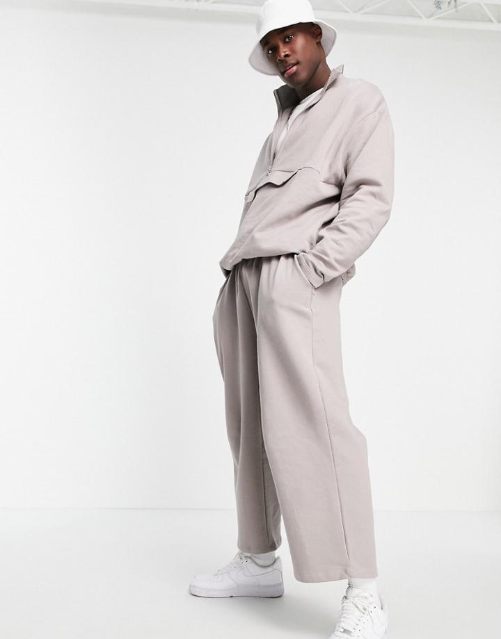Asos Design Oversized Wide Leg Sweatpants In Gray - Part Of A Set-grey
