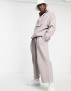 Asos Design Oversized Wide Leg Sweatpants In Gray - Part Of A Set-grey