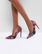 Asos Puzzle Embroidered High Heels - Multi