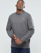 Puma High Neck Sweat With Embroided Puma Logo - Gray