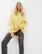 Monki Beata Organic Cotton Sweatshirt In Yellow