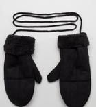 Stitch & Pieces Black Faux Shearling Mittens - Black