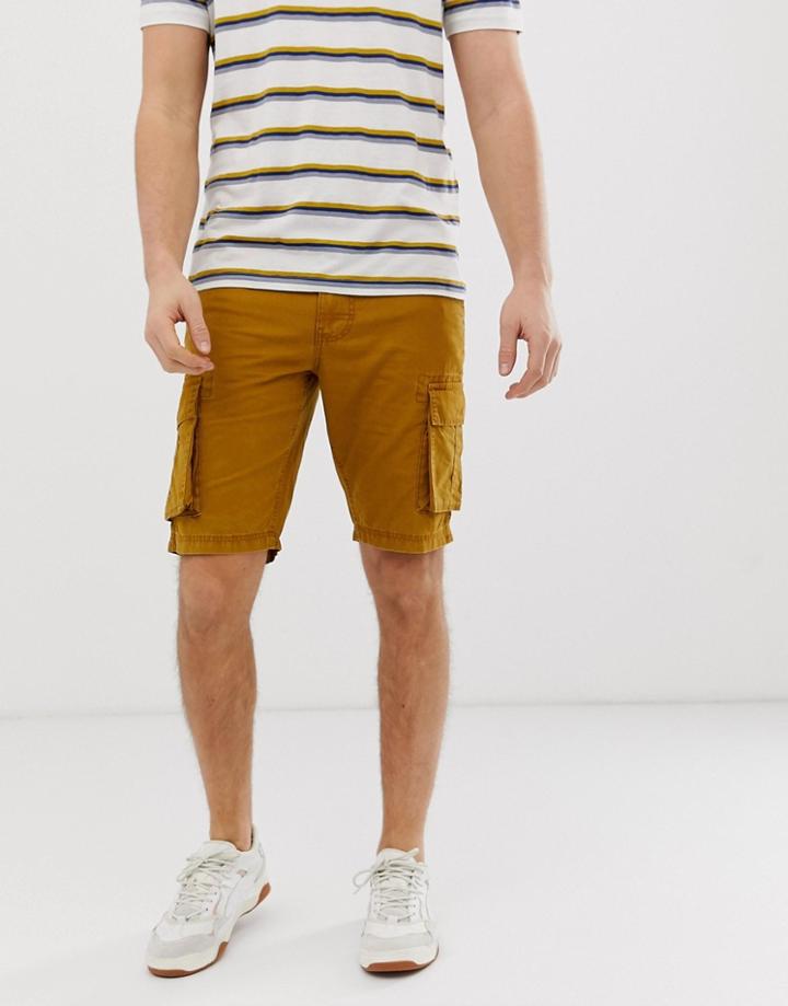 Bellfield Cargo Shorts In Tan