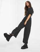 Missguided Culotte Jumpsuit In Black Polka Dot