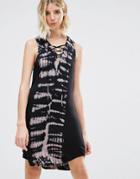 Nytt Devorah Tie Front Mini Dress In Tie Dye - Multi