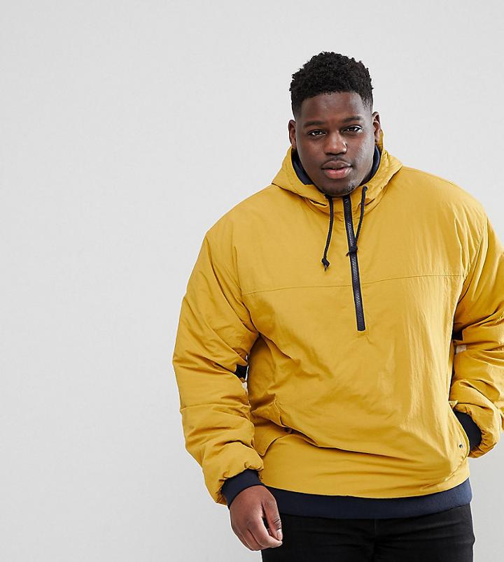 Asos Plus Wadded Windbreaker In Mustard - Yellow