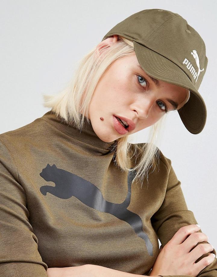 Puma Exclusive To Asos Logo Cap In Khaki - Green