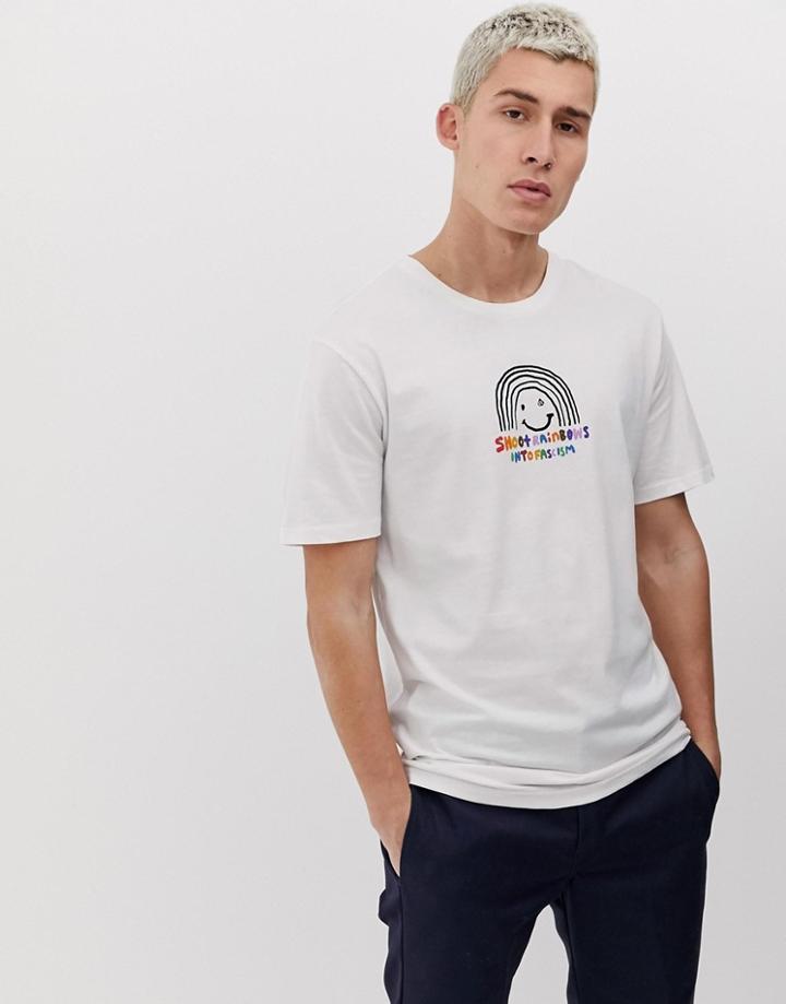 Volcom Ozzy Rainbow T-shirt With Chest Print In White