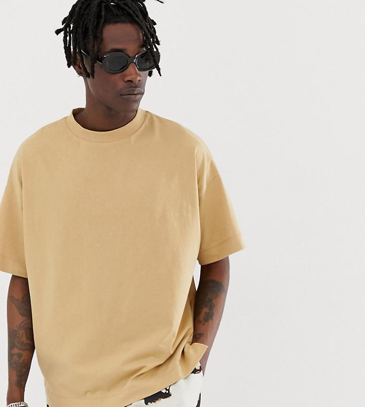 Collusion Oversized T-shirt In Tan - Tan
