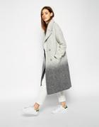 Asos Oversized Coat In Ombre Boiled Wool - Gray