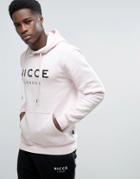 Nicce London Hoodie In Pink With Large Logo - Pink
