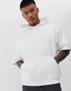 Asos Design Oversized Short Sleeve Hoodie In White - White