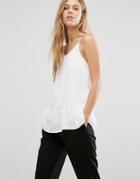 Selected Hollie Peplum Strappy Top - White